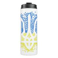 Ukrainian emblem trident tryzub scattering hearts