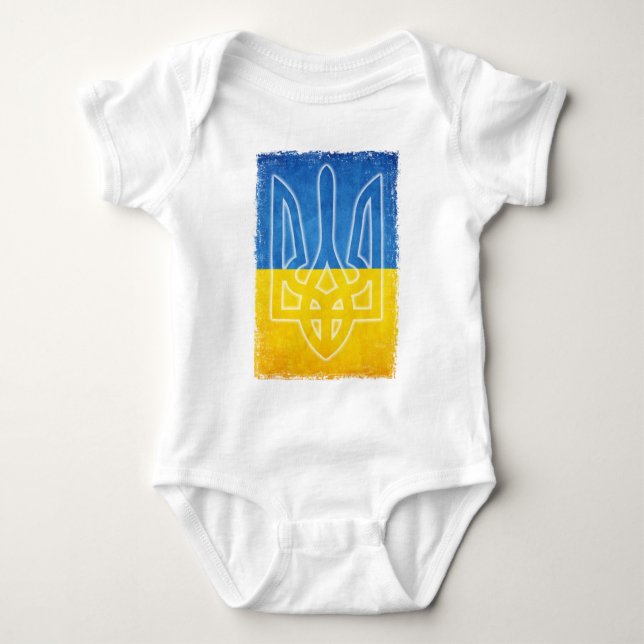 Ukrainian emblem tryzub trident baby bodysuit (Front)