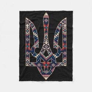 Ukrainian Emblem Ukraine Symbol Embroidery Fleece Blanket