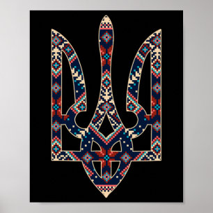 Ukrainian Emblem Ukraine Symbol Embroidery Poster