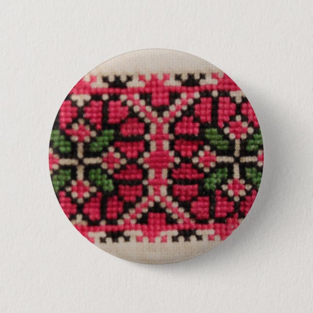 Ukrainian Embroidery 6 Cm Round Badge (Front)