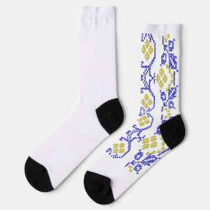  Ukrainian embroidery in the colours of the Ukrain Socks