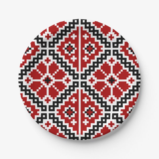 Ukrainian embroidery paper plate (Front)