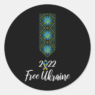 Ukrainian Embroidery Vyshyvanka For Men Support Fr Classic Round Sticker