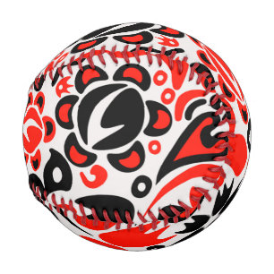 Ukrainian ethnic folk art floral pattern absrtact  baseball