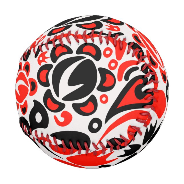 Ukrainian ethnic folk art floral pattern absrtact  baseball (Front Right)