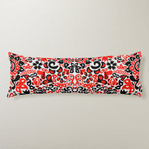 Ukrainian ethnic folk art floral pattern absrtact body cushion