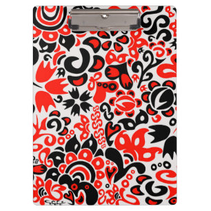 Ukrainian ethnic folk art floral pattern absrtact  clipboard
