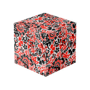 Ukrainian ethnic folk art floral pattern absrtact cube