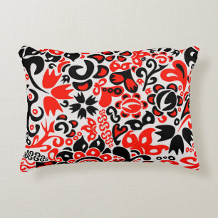 Ukrainian ethnic folk art floral pattern absrtact decorative cushion