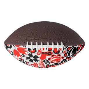Ukrainian ethnic folk art floral pattern absrtact football