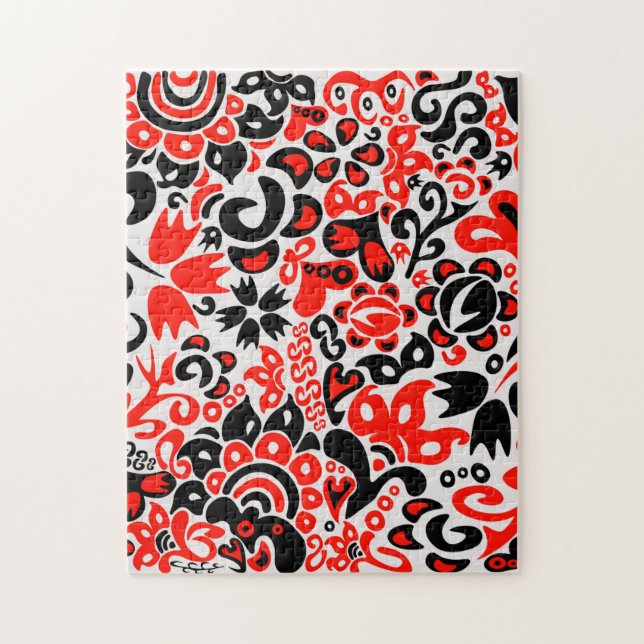 Ukrainian ethnic folk art floral pattern absrtact  jigsaw puzzle (Vertical)