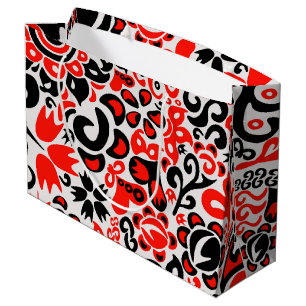 Ukrainian ethnic folk art floral pattern absrtact  large gift bag