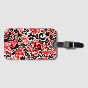 Ukrainian ethnic folk art floral pattern absrtact  luggage tag