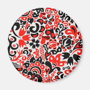 Ukrainian ethnic folk art floral pattern absrtact magnet