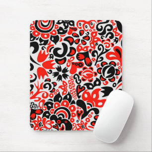 Ukrainian ethnic folk art floral pattern absrtact  mouse pad