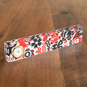 Ukrainian ethnic folk art floral pattern absrtact  nameplate