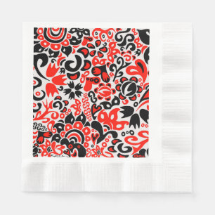 Ukrainian ethnic folk art floral pattern absrtact napkin