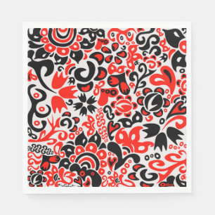 Ukrainian ethnic folk art floral pattern absrtact napkin