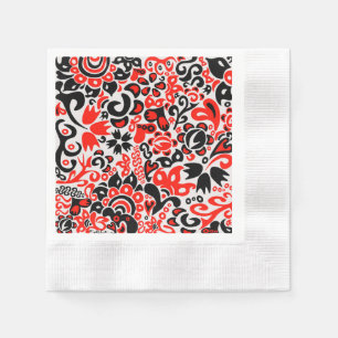 Ukrainian ethnic folk art floral pattern absrtact napkin