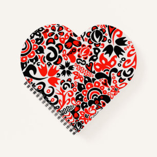 Ukrainian ethnic folk art floral pattern absrtact notebook