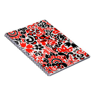 Ukrainian ethnic folk art floral pattern absrtact  notebook