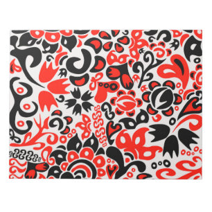 Ukrainian ethnic folk art floral pattern absrtact notepad