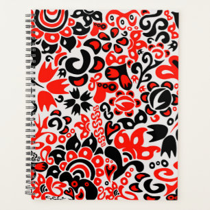 Ukrainian ethnic folk art floral pattern absrtact planner