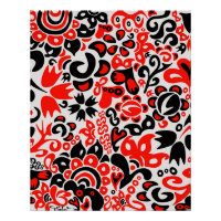 Ukrainian ethnic folk art floral pattern absrtact