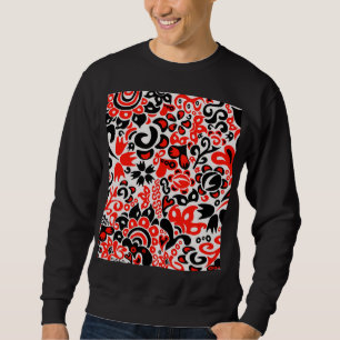 Ukrainian ethnic folk art floral pattern absrtact sweatshirt