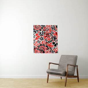 Ukrainian ethnic folk art floral pattern absrtact tapestry