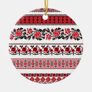 UKrainian ethnic pattern Ceramic Tree Decoration