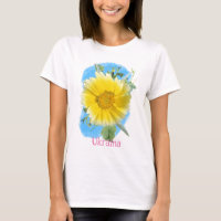 Ukrainian flag and flowers