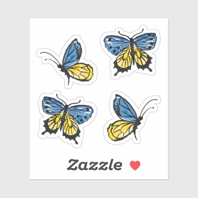 Ukrainian flag butterfly pack (Sheet)