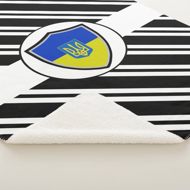 Ukrainian flag-coat arms Sherpa Blanket (3/4)