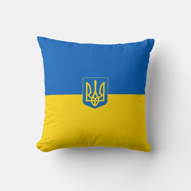 Ukrainian flag-Coat of arms Cushion (Front)