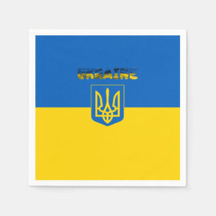 Ukrainian flag-Coat of arms Napkin