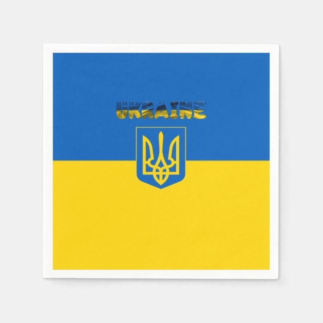 Ukrainian flag-Coat of arms Napkin (Front)