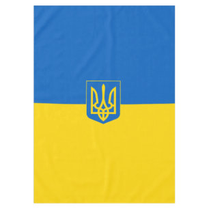 Ukrainian flag-coat of arms tablecloth