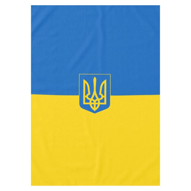 Ukrainian flag-coat of arms tablecloth (Front)