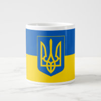 Ukrainian flag. Coat of Arms. We support Ukraine. 