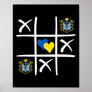 Ukrainian Flag Coloured Hearts2 Poster
