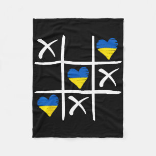 Ukrainian Flag Coloured Hearts  Fleece Blanket