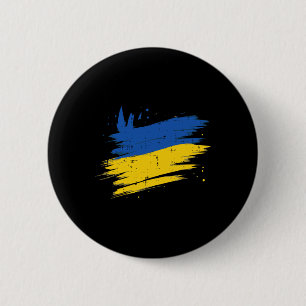Ukrainian Flag Distressed Ukraine Patriotic Women  6 Cm Round Badge