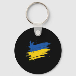 Ukrainian Flag Distressed Ukraine Patriotic Women  Key Ring