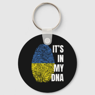 Ukrainian Flag Dna Fingerprint Ukraine  Key Ring
