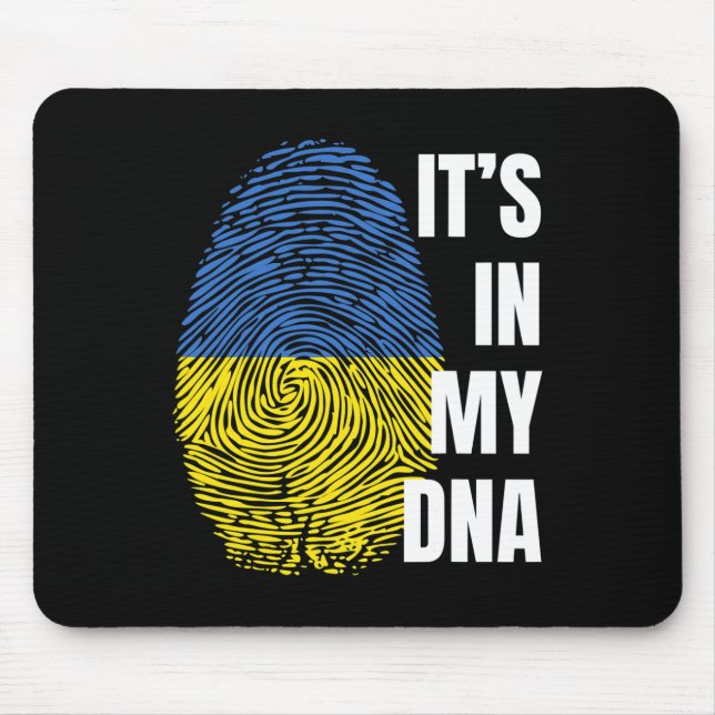 Ukrainian Flag Dna Fingerprint Ukraine  Mouse Pad (Front)