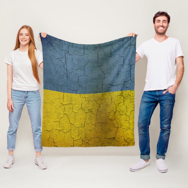 Ukrainian flag fleece blanket (In Situ)