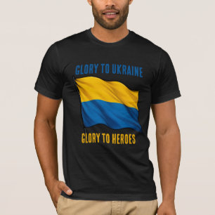 Ukrainian flag. Glory to Ukraine. Glory to Heroes. T-Shirt