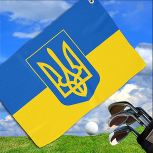 Ukrainian flag Golf Towel & Ukraine golfing /sport